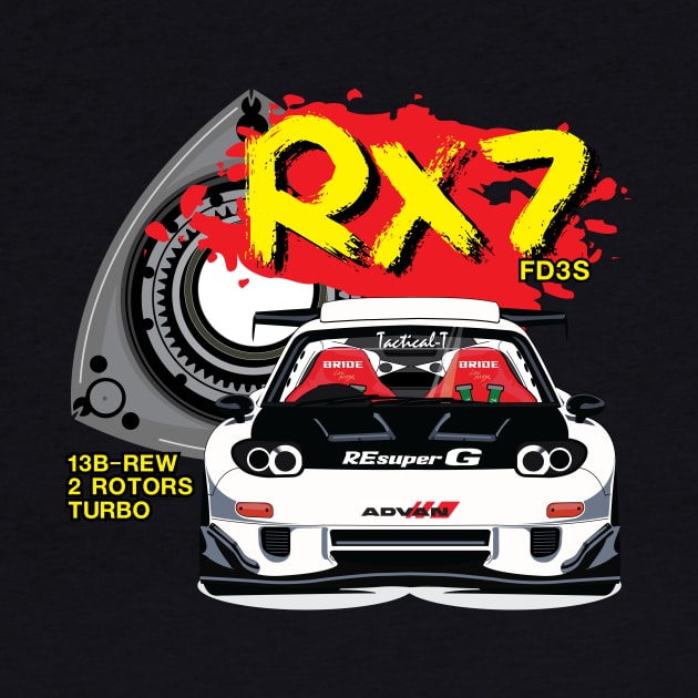 Mazda RX7 Rotary Racing Tee by palm_skyline